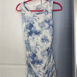 Hollister Blue and White Tie-Dye Top